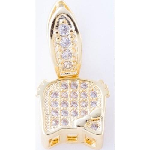 4 styles Luxury micro pave CZ Charms with Clamp Pinch Clip Bail Link Pendants Connector Clasps DIY Accessories JEWELRY FINDINGS