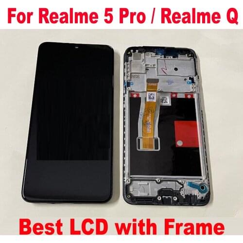Original New Glass Sensor LCD Display Touch Screen Digitizer Assembly + Frame For OPPO Realme 5 Pro / Realme Q RMX1971 Pantalla
