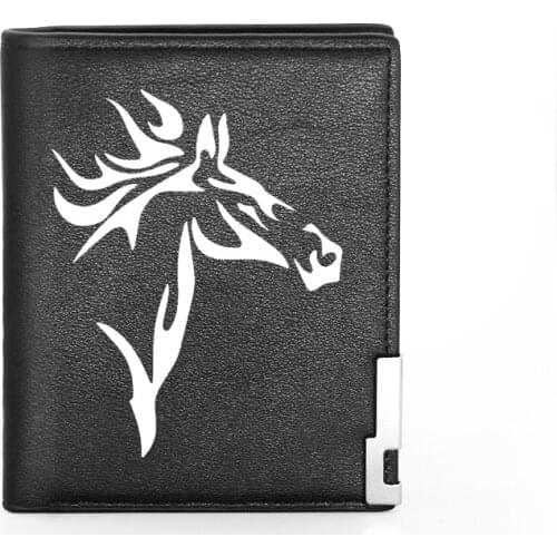 High Quality Luxury Horse Printing Leather Wallet Credit Card Holder Short Purse
