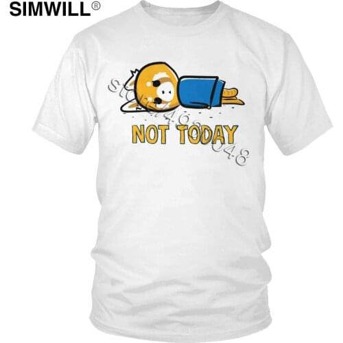 Funny Not Today T Shirt for Men Graphic Cotton Tee Shirt Short Sleeved Japanese Anime Aggretsuko Aggressive Retsuko T-shirt