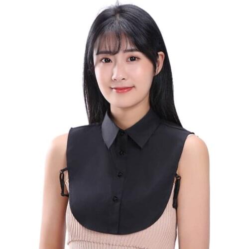 Adult Solid Shirt Fake Collar for Women False Collar Solid Detachable Collar Lapel Blouse Top Women Half Shirt Sweater Decor