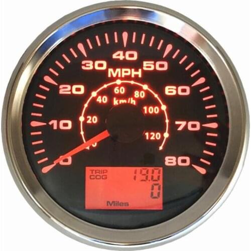 Pack of 1 85mm 0-80MPH GPS Speedometer Gauges Tuning 0-120km/h LCD Speed Odometers Trip Meters Cog for Auto Motorcycle Bus Boat
