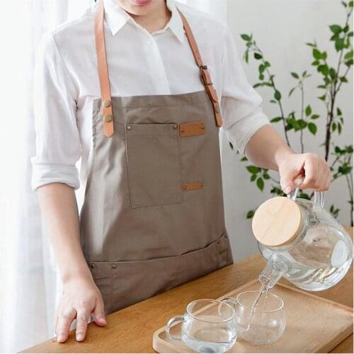 1Pcs Women Sleeveless Apron Dinner Kitchen Cooking Home Baking Linen Waist Solid Color