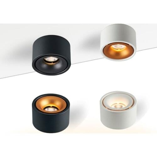 1PCS round dimmable Led surface mounted spotlight COB non-opening ceiling spotlight 8W/12W living room surface mounted downlight