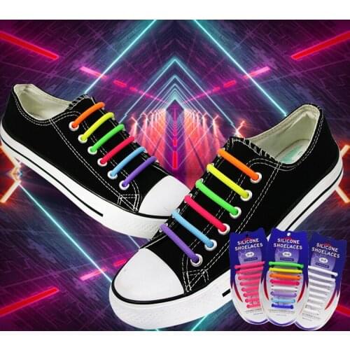 16pcs/pack Elastic Shoe laces No Tie Shoelaces Lazy Silicone Shoelaces For No Tie Running Sneakers Shoe Laces Strings