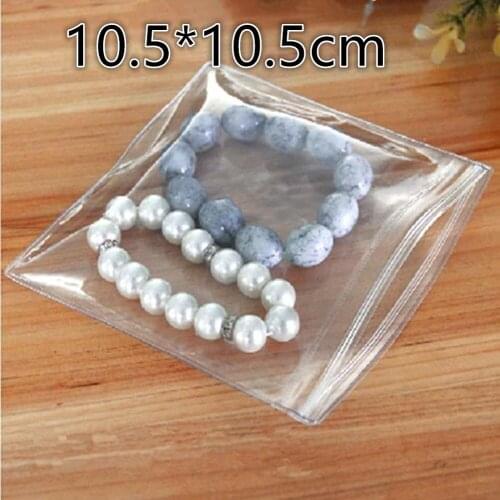 50Pcs/Lot 10.5*10.5cm Jewelry Jade Zipper Top Antitarnish Transparent PVC Storage Bags Ziplock Anti Oxidation Plastic Bags Pouch