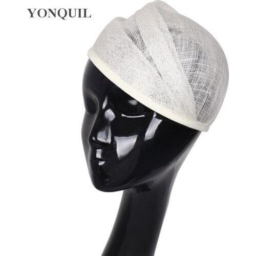 6PCS/LOT 20CM SINAMAY Ivory Fascinator Base Women Beret Shape Hat Party Fascinator Material Millinery Hat Base DIY Accessories