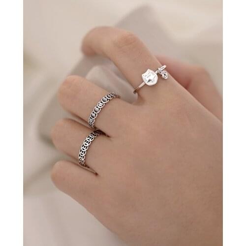 925 sterling silver jewelry with vintage money lucky cat ins personality joint tail ring for women birthday gifts wholesale