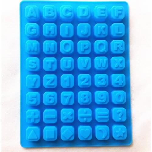 Free Shipping 48 Letters Silicone Chocolate Candy Jelly Mold Cookies Biscoito Mould Kitchen Tools