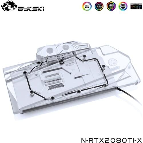 Bykski Full Cover Graphics Card Water Block For NVIDIA Founders Edition 2080/2080ti /VGA Cooler,N-RTX2080TI-X