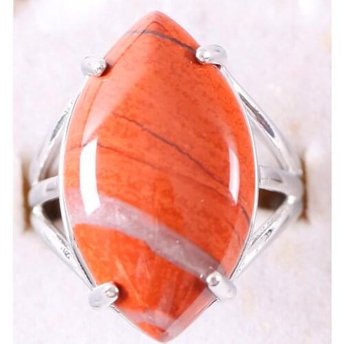 Finger Ring Natural Stone Olive CAB Cabochon Bead Red Jaspers Adjustable Ring For Women Men Z361
