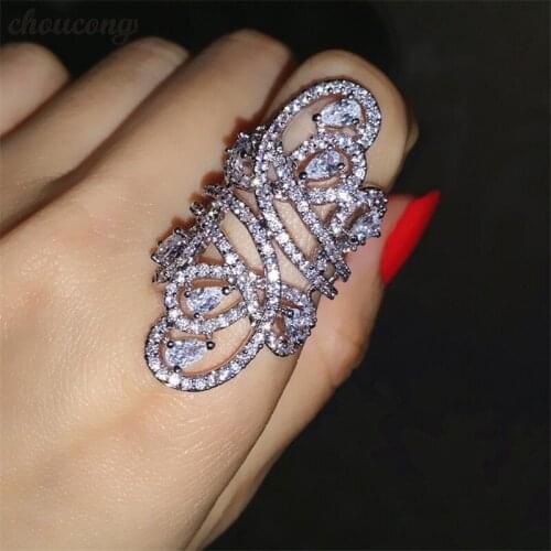 Hiphop Rock Finger Ring 925 sterling Silver Pave setting AAAAA cz Party Band Rings For Women men Wedding Jewelry