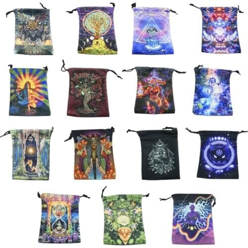 Tarot Pad Dowsing Board Divination Metaphysical Altar Tarot Game Supplies Accessaries Velvet Drawstring Storage Bag