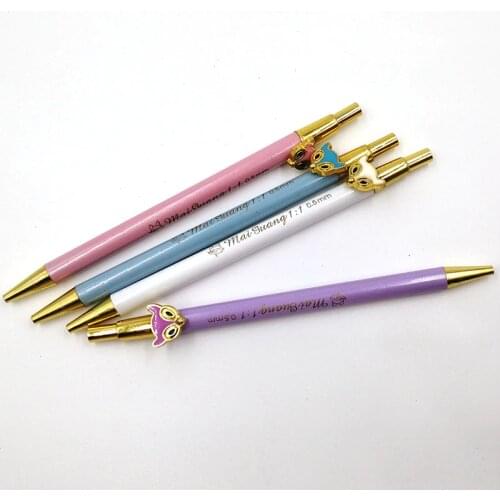 Metal Writting Automatic Mechanical Pencil School Office Supplies Stationery 0.5mm 6Pcs/lot