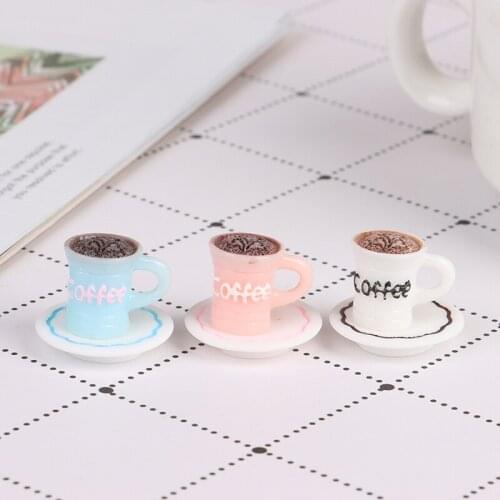 1 Set 1/12 Scale Dollhouse Miniature Mini Coffee Cups Plate Set Model Accessories Toys