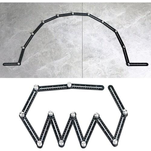 Multi Angle Measuring Ruler 12-sides Alloy Angle Finder Template Tool 12 Folding Ruler Brick Tile Wood Corner Positioning Tools