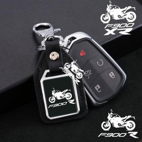 Motorcycle metal leather keychain keyring mirror custom engraved logo for BMW F900R F900XR 2019 2020 2021 Accessories