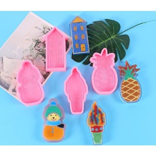 Cartoon Keychain Epoxy Resin Mold Jewelry Pendant Decorations Silicone Mould DIY Crafts Home Decorations Ornaments Polymer
