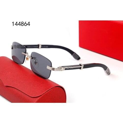 Black White Natural Buffalo Horn Sunglasses Men Wood Rimless Mirror Gafas for Driving Club Clear Glasses Frame Oculos Shade