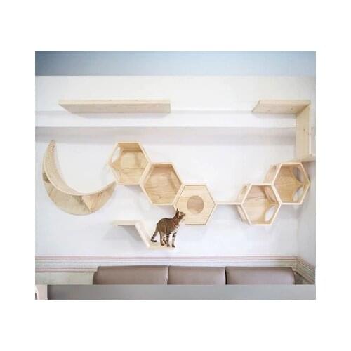 Wall-mounted Cat Furniture Solid Wood Stable Cat Climbing Frame Cat Jumping Platform Cat Climbing Ladder