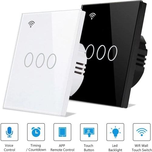 Wifi Wall Touch Switch Smart Light Switch 1 2 3 Gang AC110-250V Tuya Smart Home Support Alexa Google Home App Rf Remote Control