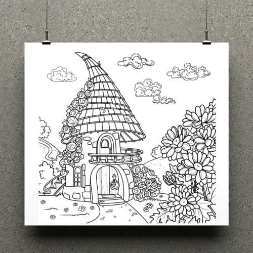 AZSG Mushroom House Clear Stamps For Scrapbooking DIY Clip Art /Card Making Decoration Stamps Crafts