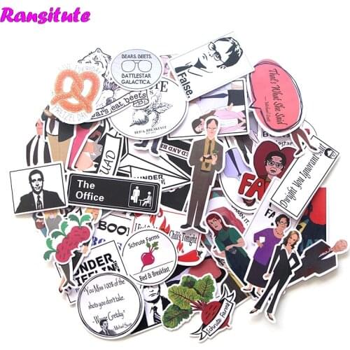 R274 46pcs/set The Office Sticker Motorcycle And Suitcase Laptop Sticker Skateboard Sticker Mobile Phone Decoration Decal