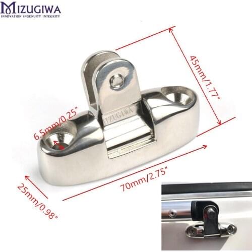 Boat Top Bimini Deck Hinge Swivel Side Mount Adjustable Swivel Deck Hinge 180 Degree with Rubber Stainless Steel