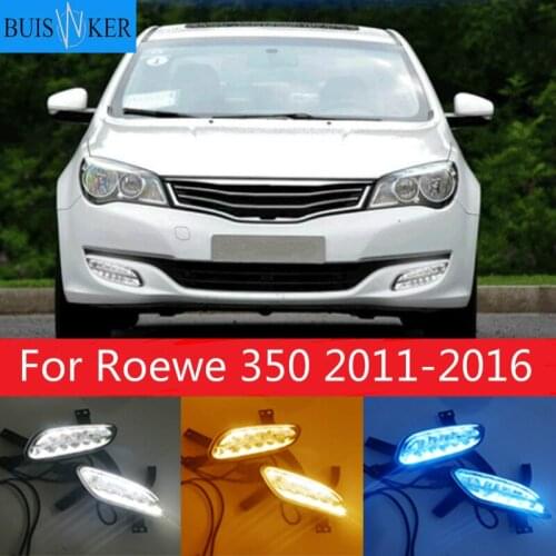 LED Daytime Running Lights DRL Fog Lamp with Yellow Turn Signal Lamp For Roewe 350 2011-2016