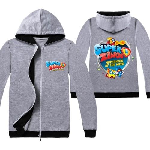 Super Zings Boys Girls Clothing Zipper Long Sleeve Superzings Kids Hoodies Costume Toddler Active Baby Clothes Sweatshirts