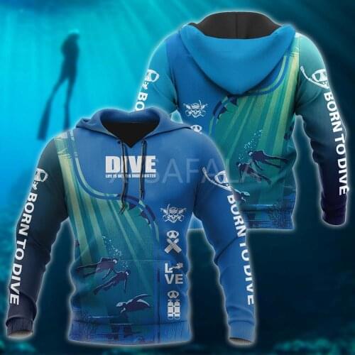 New Fashion Scuba Diving Art Sports 3D Print Hoodie Man Women Harajuku Outwear Zipper Pullover Sweatshirt Casual Unisex Jacket-1