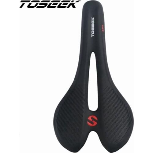 TOSSEEK Ultralight Full Carbon Fiber Mountain Road Bicycle Saddle Wrapping PU Leather With EVA Seat Mat