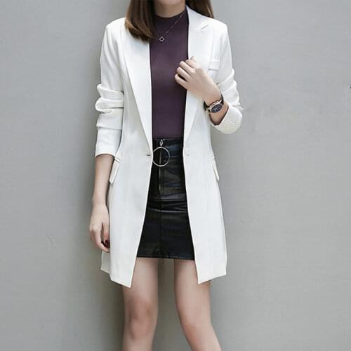 Plus Size XXXL Small Suit Jacket Female Work Office Blazer Women Elegant Long Blazer Femme Slim Jacket Women Basic Coats C5563