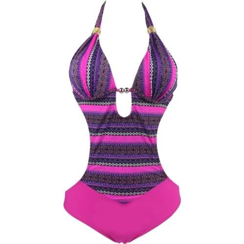 2019 Womens Vintage Bohemia Padded One Piece Swimwear