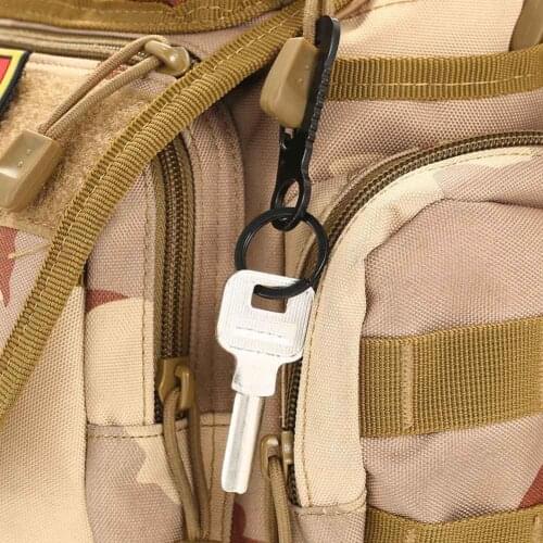 1/5/10 Pcs Keys Chains Key Rings Black Key Ring Iron Ring Carabiner Outdoor Accessories Key Home Camping Pendant Carabiner I2G8