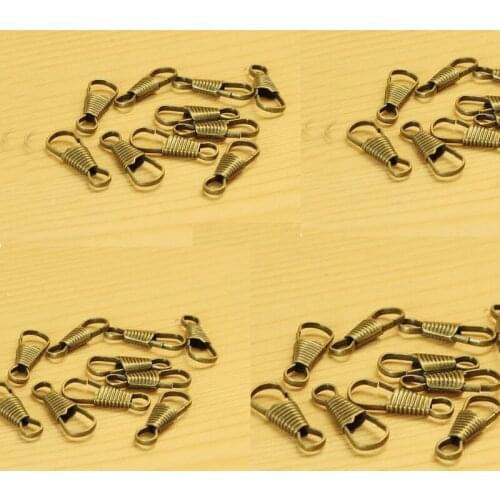 100 pieces anti brass spring hook snap spring clasp Purse, Key chain,Lobster Non Swivel Clasps Lobster Claw Hooks