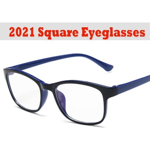 2021 Women Square Eyeglasses Men Retro Clear Lens Optical Spectacles Frame Transparent Computer Eyewear Oculos De Grau