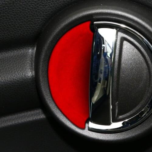 4Pcs Suede Car Interior Door handle bowl Frame Cover Trim Sticker Fit For BMW MINI F55/F54/F60 2014-2020