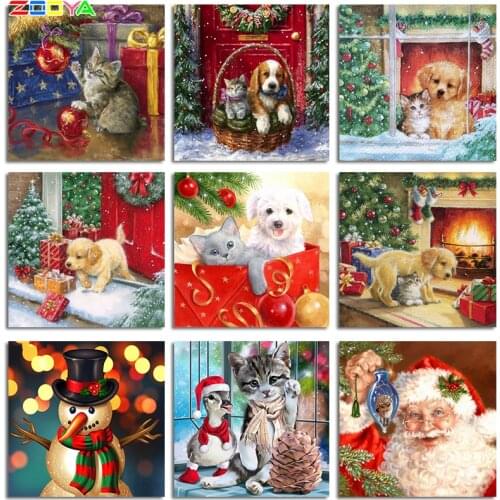5D full diamond diamond painting Christmas diamond mosaic animal diamond embroidery Santa Claus handmade home decoration SP1040