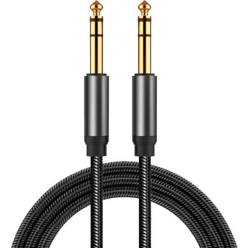 6.5mm Jack Audio Cable Nylon Braided 6.35 Jack Male to Male Aux Cable For Guitar Mixer Amplifier Bass 6.35 mm Jack Cord