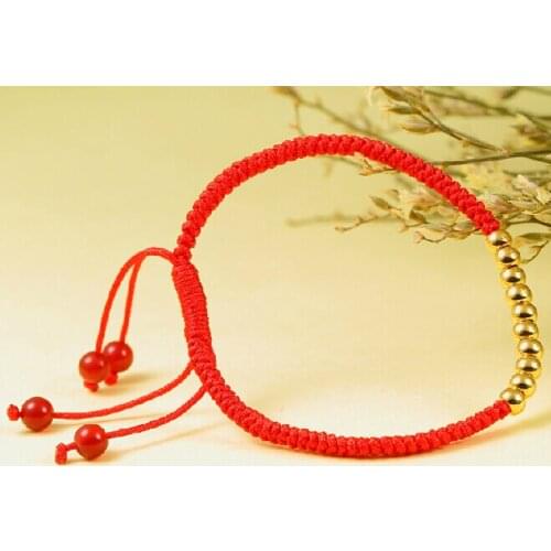 Authentic 999 Solid 24K Yellow Gold Bracelet/ Knitted beads Chain Bracelet/1-2g