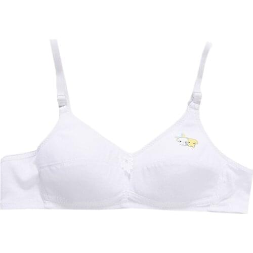 Young Girls Bra Teenager Soft Cotton Cartoon No Steel Ring Student Adjustable Lingerie Underwear Teenage Girl Comfortable Bras