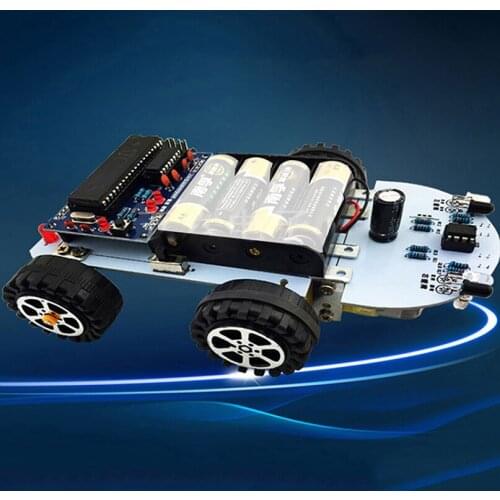 C51 4WD Tracking Line Car Smart Robot Car Kits Intelligent Obstacle Avoidance Robot Kits Parts for DIY Electronic Toy