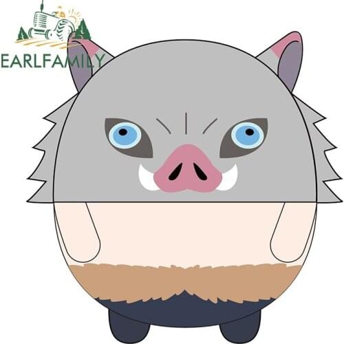 EARLFAMILY 13cm x 13cm for Demon Slayer Inosuke Hashibira Camper Car Sticker Anime Decal Waterproof Vinyl Car Door Protector