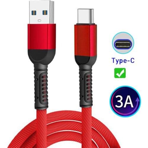 EVLARUBY 3A USB Type C Cable Fast Charging Wire for Samsung Galaxy S8 S9 Plus Xiaomi mi9 Huawei Mobile Phone USB C Charger Cable