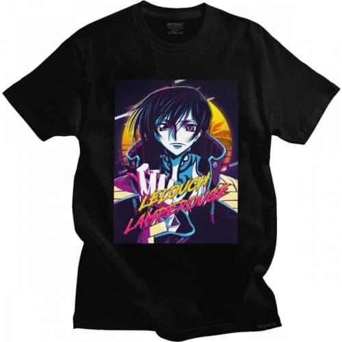 Lelouch Code Geass Anime T Shirt Men Soft Cotton Leisure T-shirt Short Sleeves Classic Japanese Manga Tee Tops Fitted Clothing
