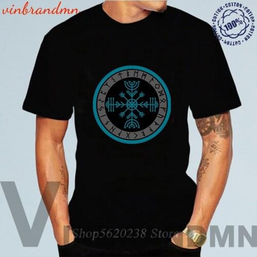 Viking Veldismagn T Shirts Mens Vikings Men Printed T-shirts Norse Viking Odin Thor Pagan Asatru Graphic Cotton Tshirt Tee Tops