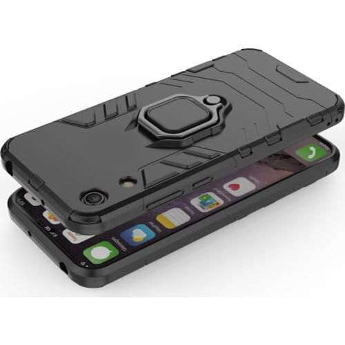 With stand Ring Hybrid case For Huawei Y6 Pro 2019 Hard Silicone + PC Armor Magnet protective back cover for huawei y6 2019