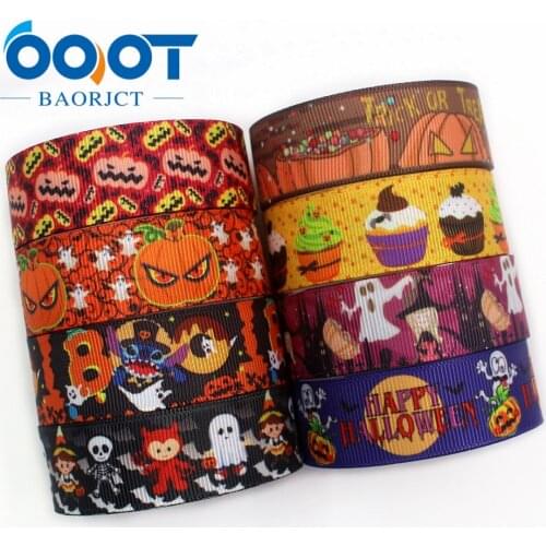 I-191004-2324,7/8'' 22mm,10yards,Halloween series Cartoon grosgrain ribbons,Holiday decoration,DIY handmade materials