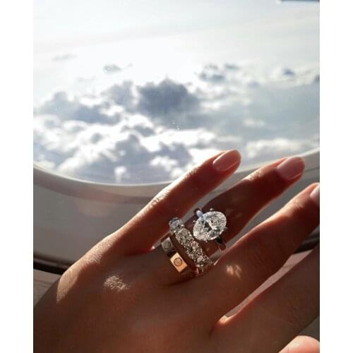 High quality Authentic18K rose gold with full Cushion cut diamond Rings European Women men Brand band rings finger set jewelry